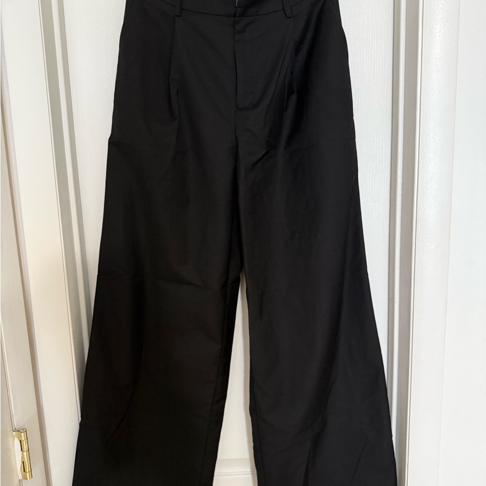 Commense Black Wide Leg Pants Elegant Flowing Silhouette